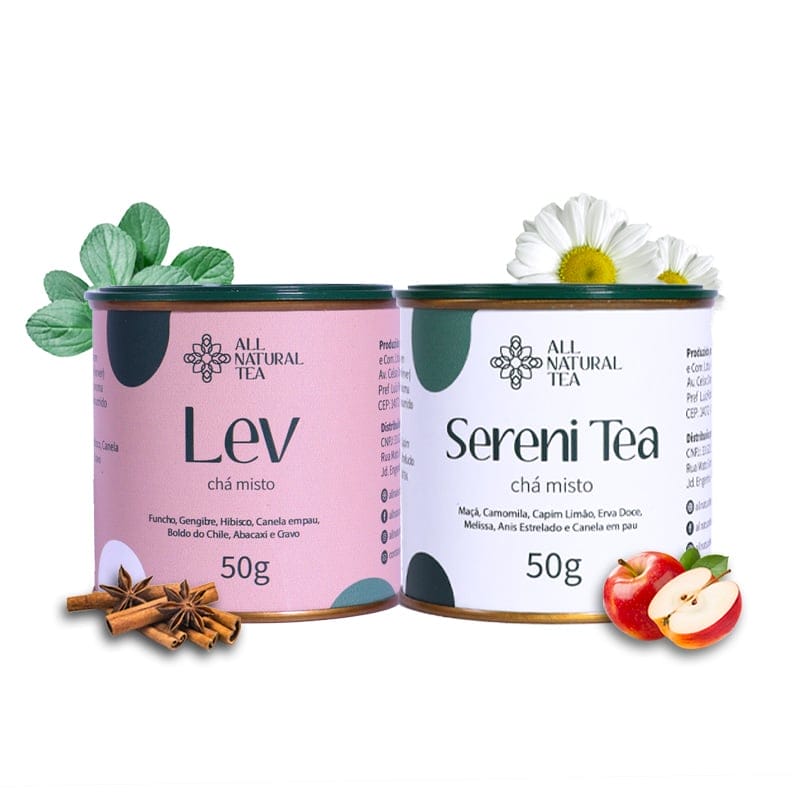 Kit Chá Natural Calmante e Diurético Combo Chá Sereni Tea + Lev