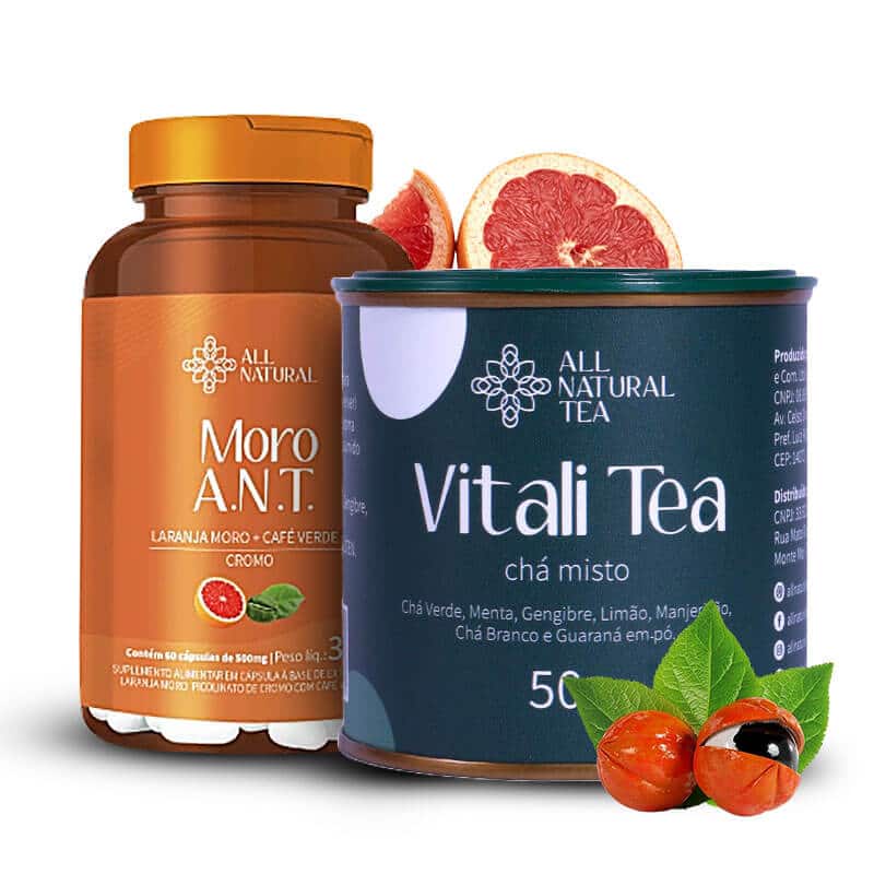 Combo Combo MORO A.N.T. e Chá Vitali Tea 2 Unidades - Chá Energético Emagrece em poucos dias Kit Derrete Gordura Prime Kit Queima Tudo