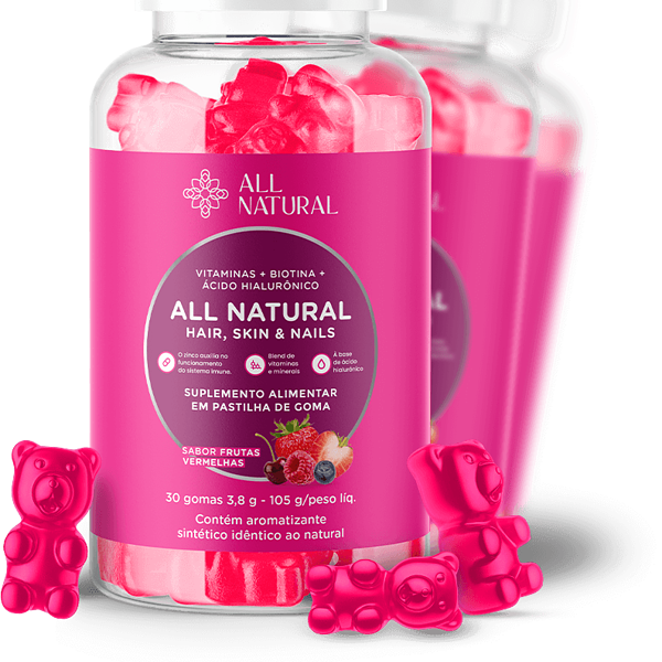 Vitamina Cabelo Unha e Pele All Natural Tea Hair Skin & Nails 6 unidades Compre 2 Leve 3 Hair Skin & Nails